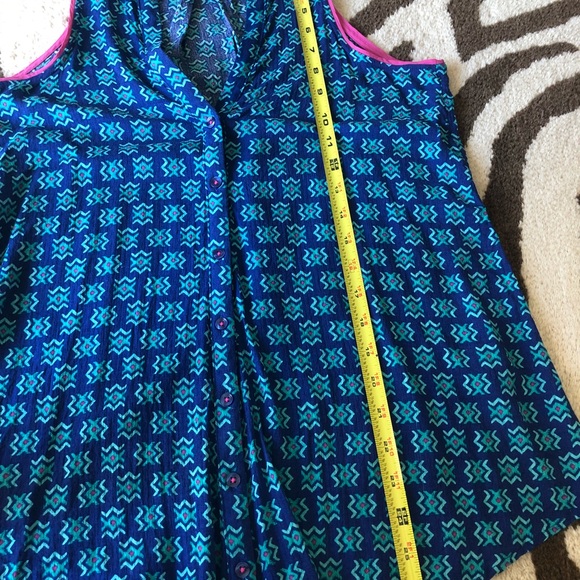 Anthropologie Maeve Ada Blue Aztec Tank 4 - Picture 5 of 7